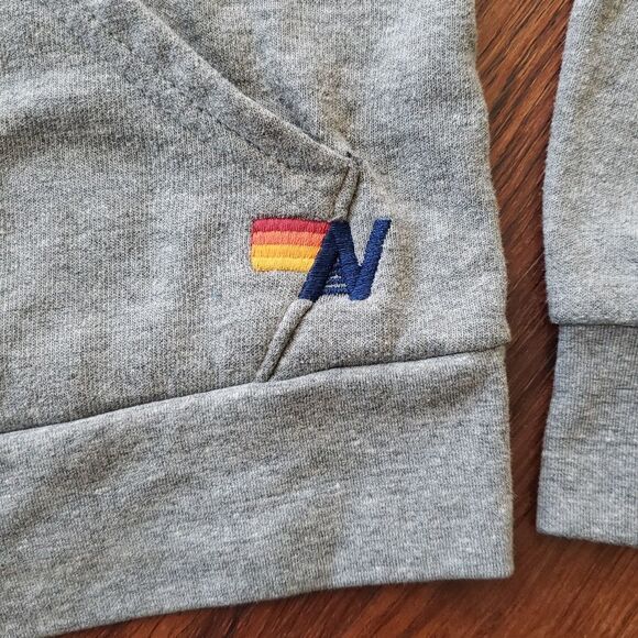 Aviator Nation Gray Rainbow Chic Edgy Feminine Y2K Full-Zip Hoodie Size Small - Picture 2 of 7